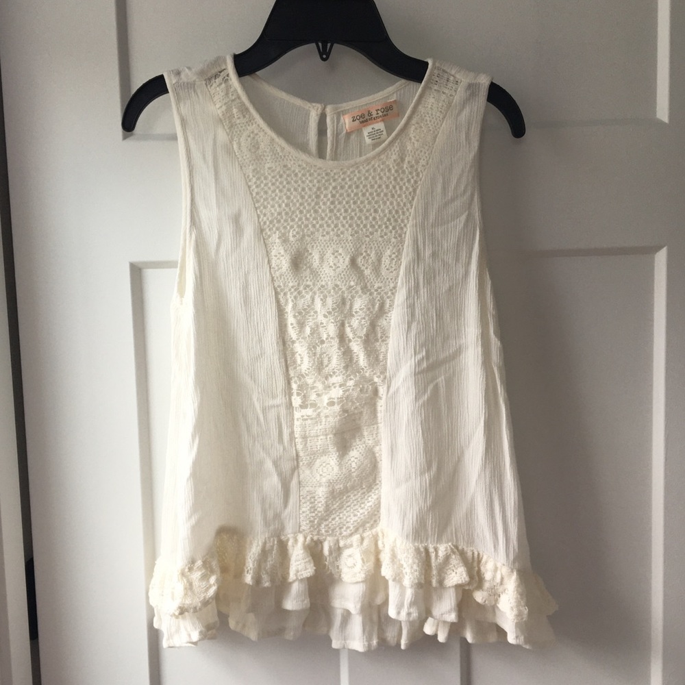 GIRLIE BUNDLE 💞 Girls off white sleeveless top